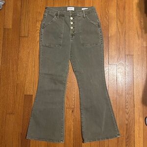 FRAME Le Crop Flare Olive Jeans Women’s 29